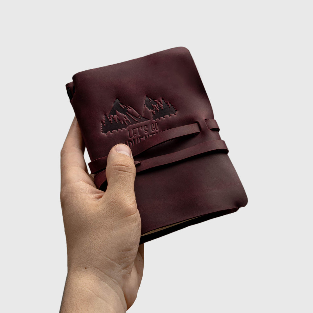 Personalized Leather Sketchbook, Leather Travel Journal, Travel Notebook - Leather Purse Backpack