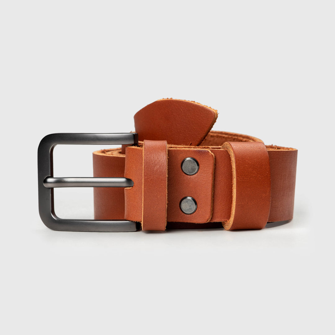 Handmade Brown Leather Belt For Men