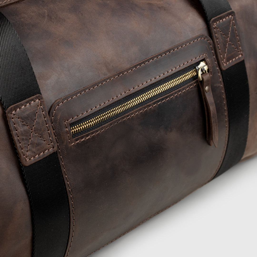 vintage leather travel bag