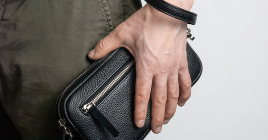 Leather crossbody wallet purse for men