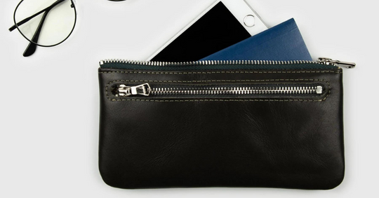 Women's leather clutch wallet