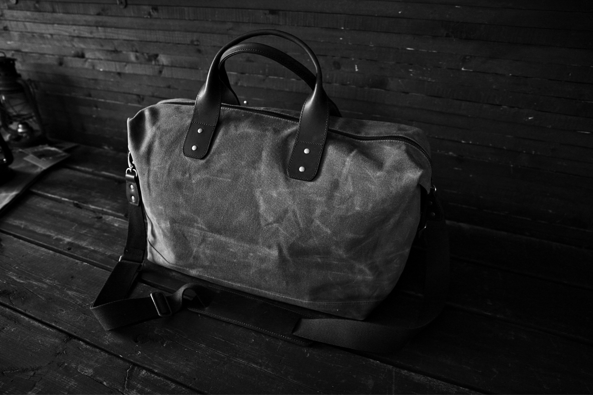 Waxed Canvas Travel Duffle Bag for men