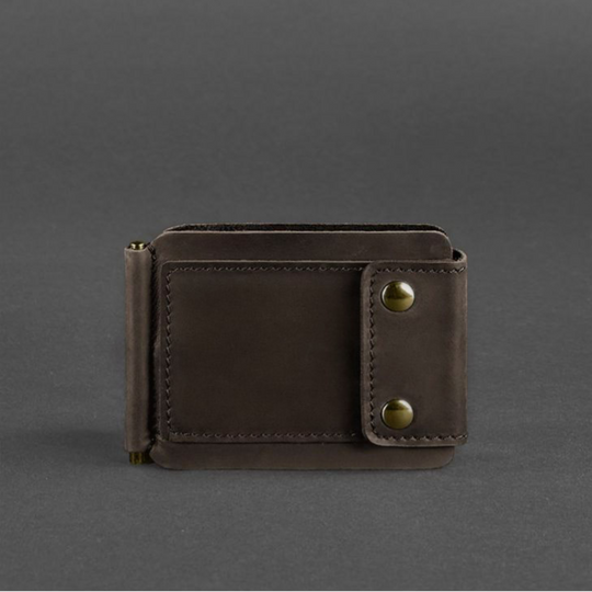 slim leather wallet with coin pocket