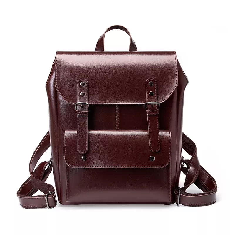 Elegant leather backpack handbag