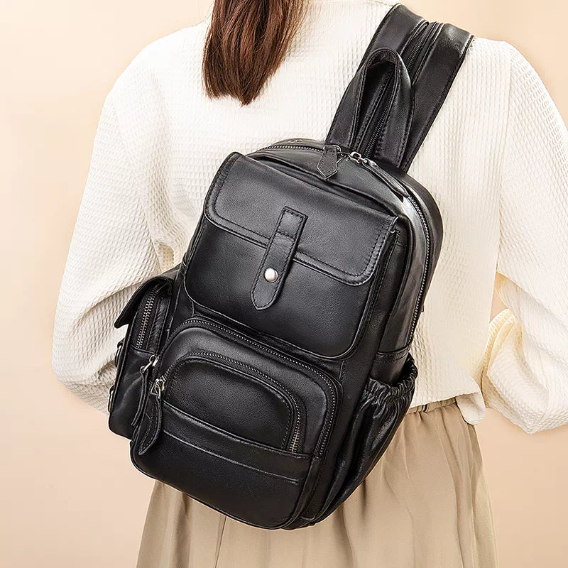 Retro-inspired women's backpack purse, handmade