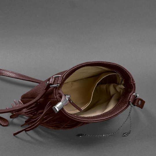 fringe handbag leather