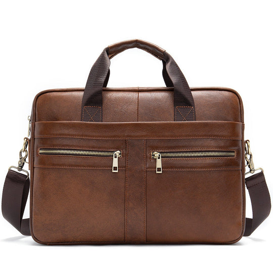 Men's vintage design leather briefcase for a classic style