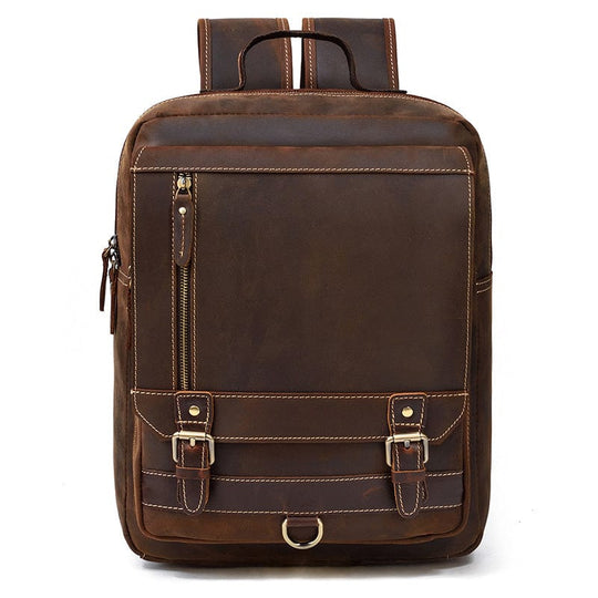 Classic leather backpack with a retro vibe for him and her