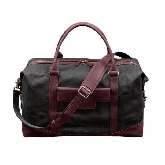 Genuine Travel Bag In Canvas and Natural Leather