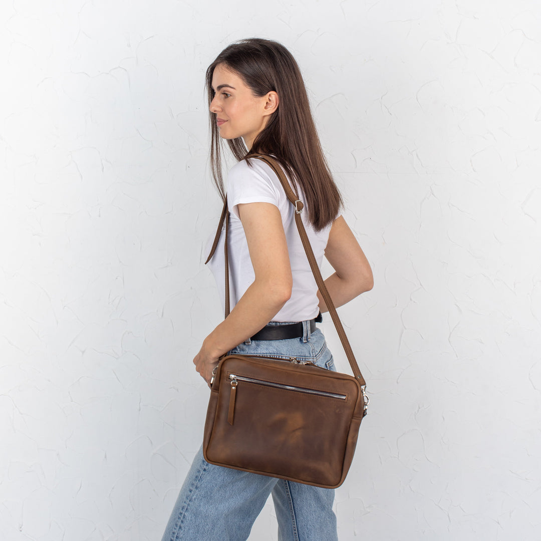 Olive - Leather Purse Backpack