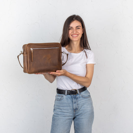 Olive - Leather Purse Backpack