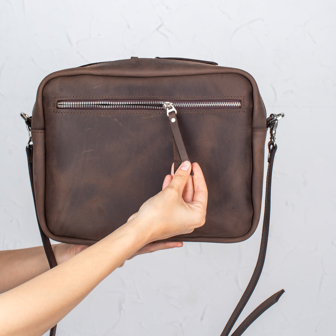 Dark Brown - Leather Purse Backpack