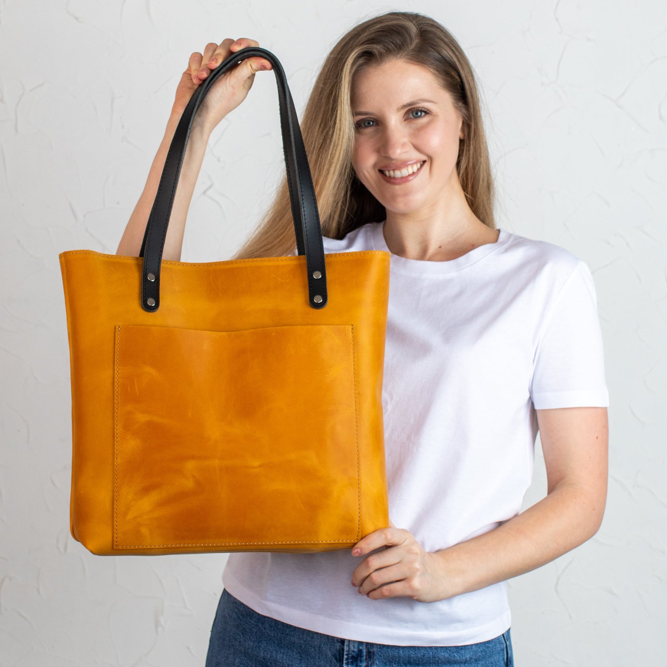 Camel Smooth Pebbled Leather Tote Bag - Leather Purse Backpack