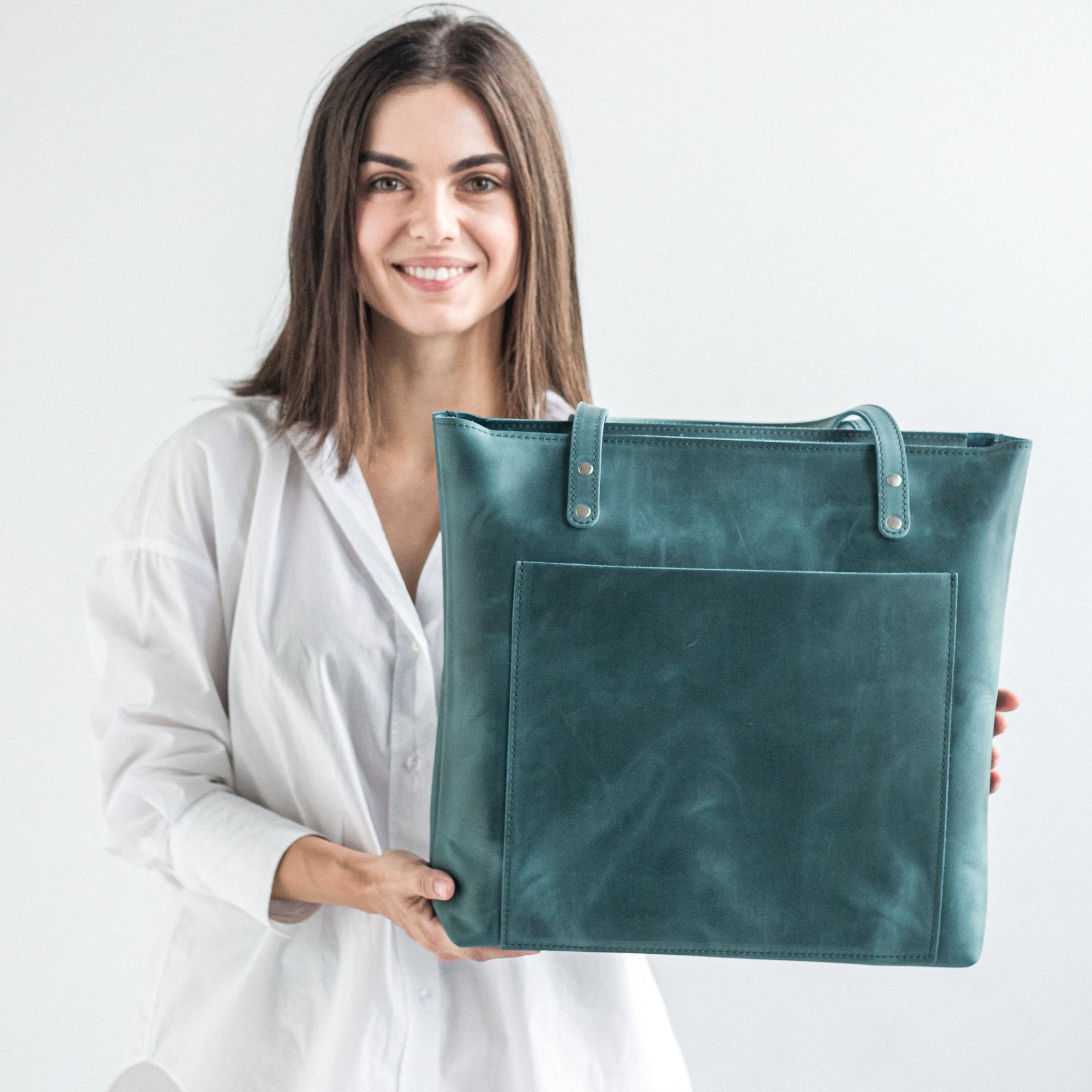 Opal leather tote bag - Leather Purse Backpack