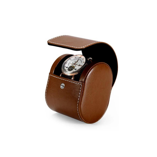 Unique Brown Leather Watch Case - 1 Slot