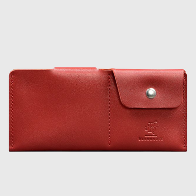 women's red leather wallet
