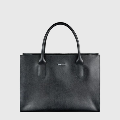 black tote bag leather