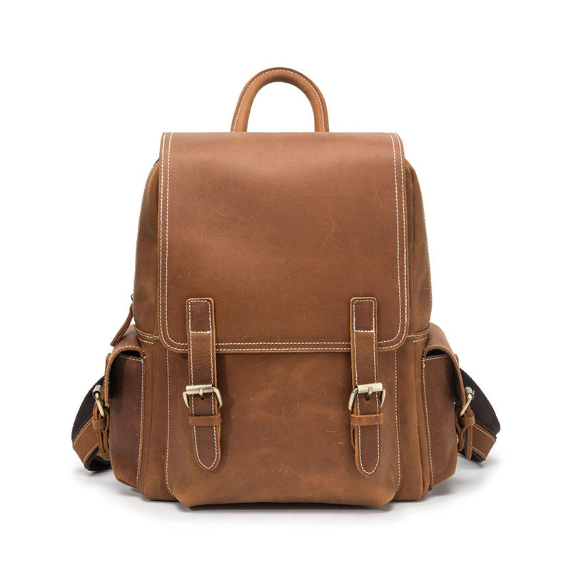 Genuine leather backpack for men, vintage style