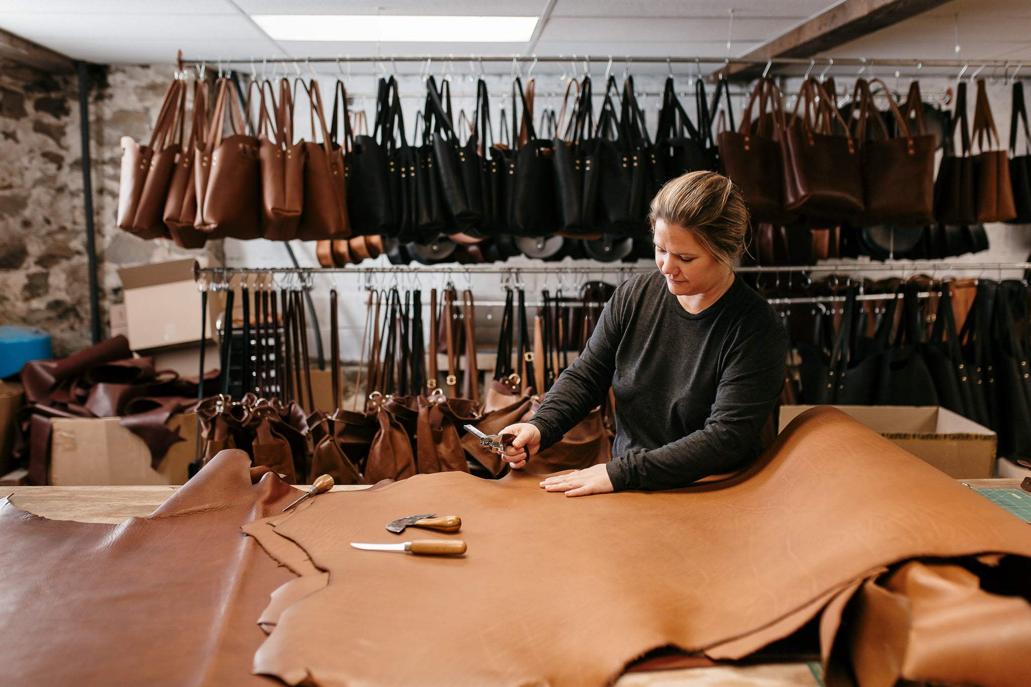 Handmade leather bag and backpacks