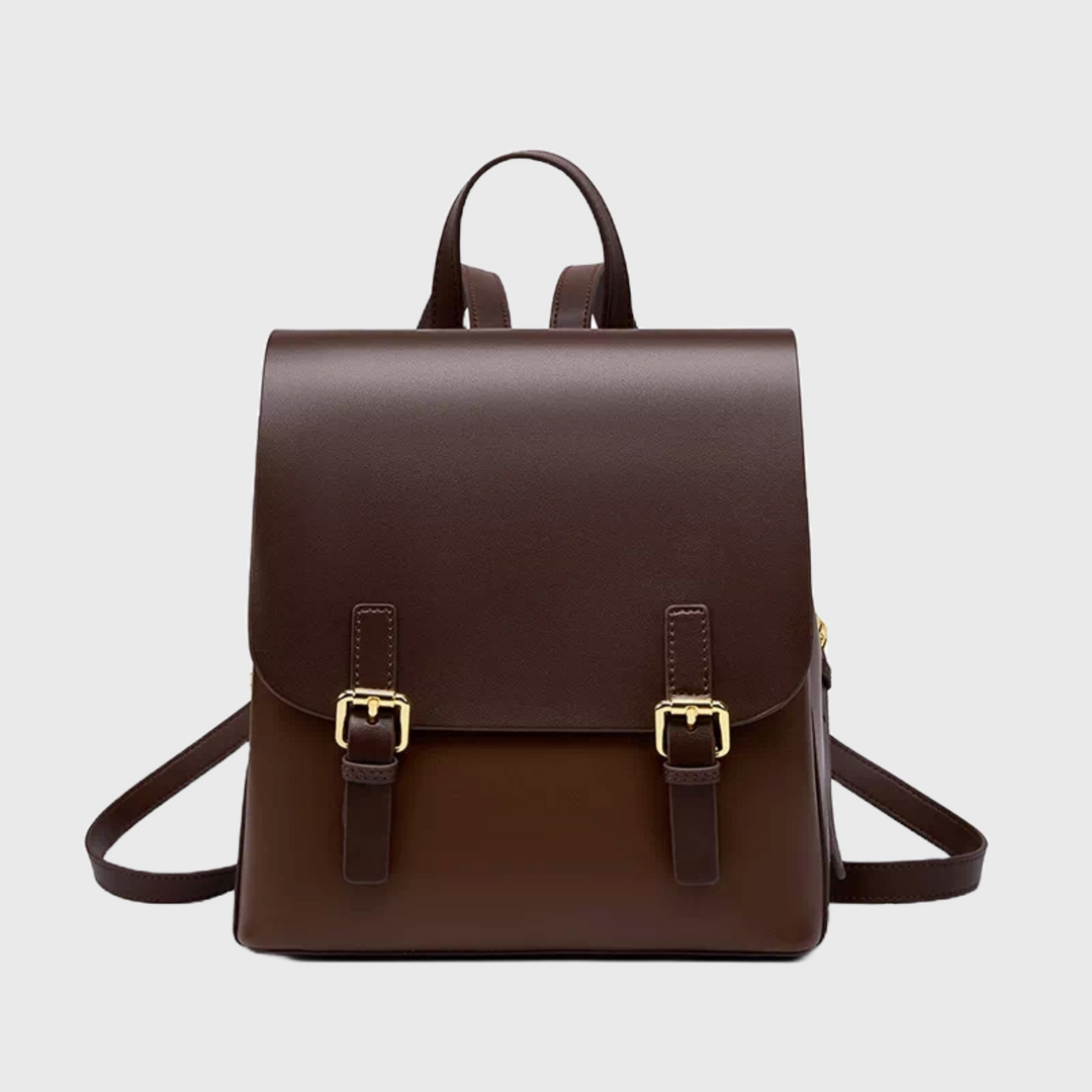 Elegant small leather backpack for women