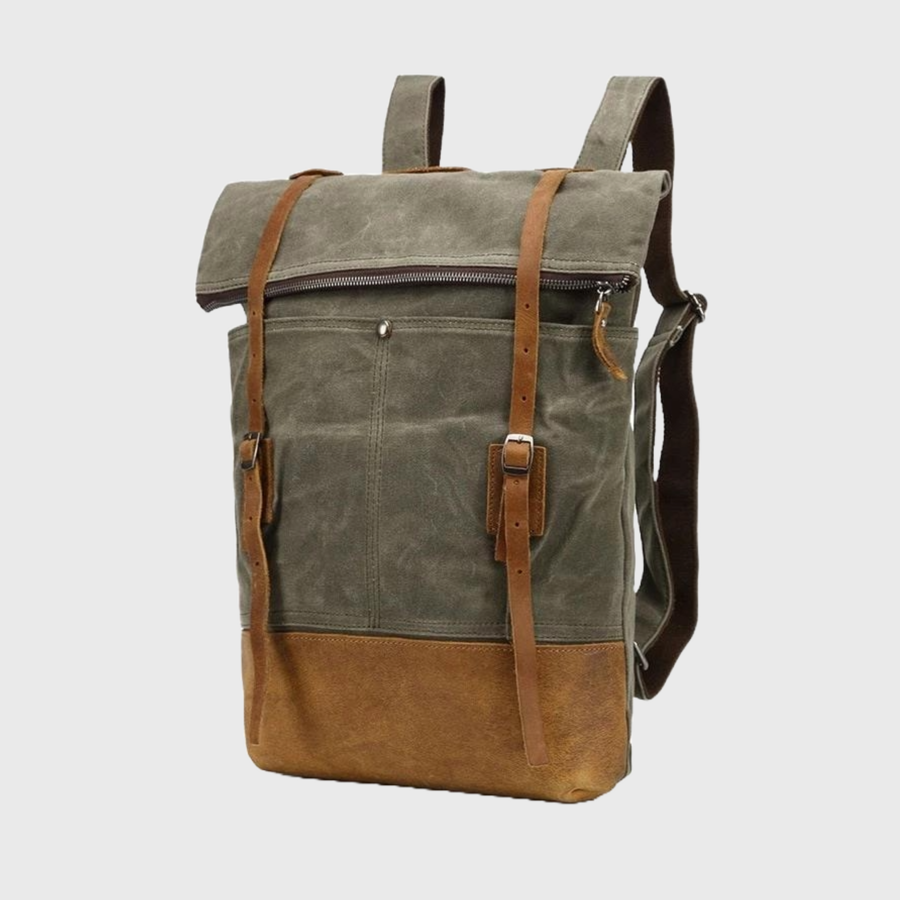 Waxed Canvas Leather Waterproof Tavel 20 to 35 Litre Backpack