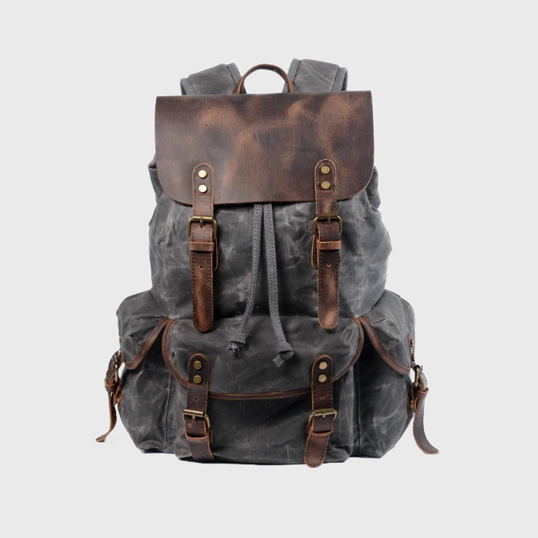 Waxed multi-functional waterproof canvas backpack 20-35L