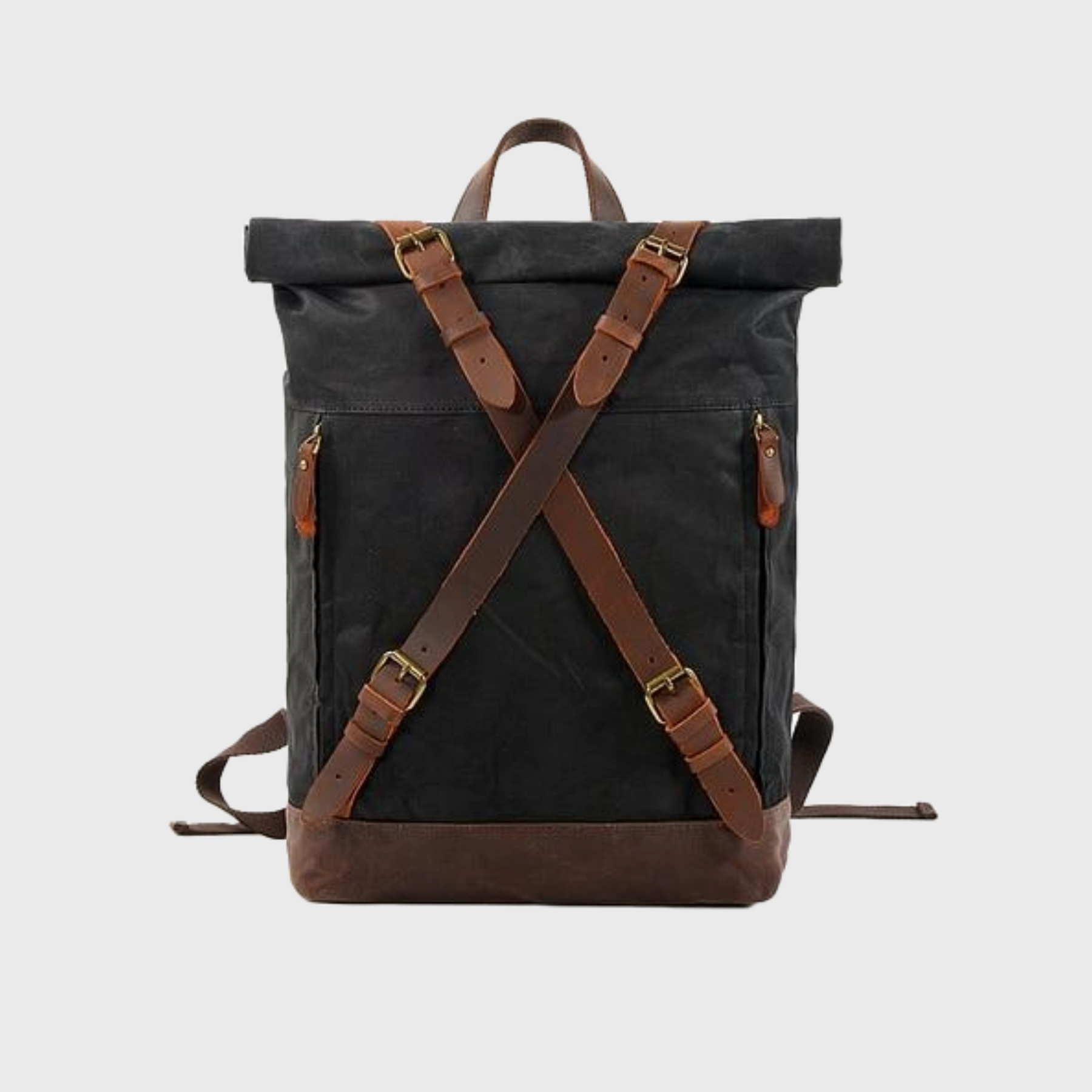 Waxed Hard Canvas Leather Waterproof 15 Inch Laptop Backpack Waxed Hard Canvas Leather Waterproof 15 Inch Laptop Backpack