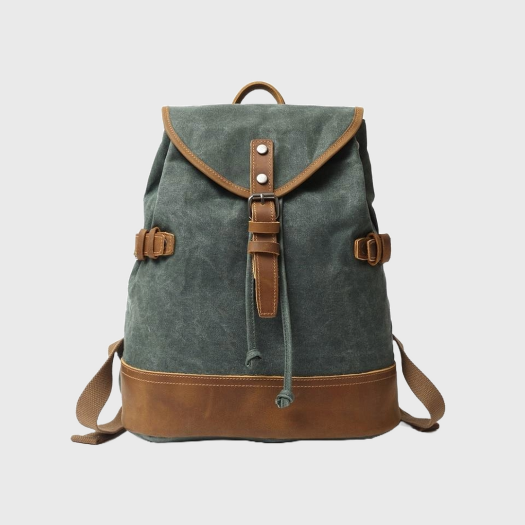 Vintage canvas leather waterproof backpack 20 liters