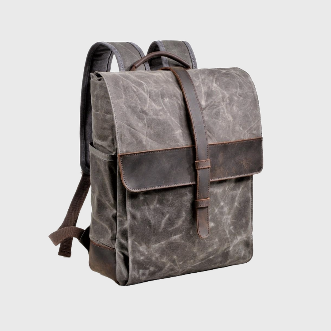 Canvas leather traveling backpack 20-35L