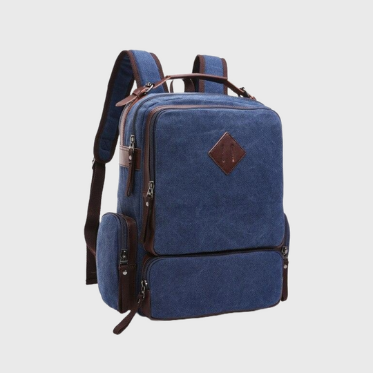 Canvas leather multi-functional travel backpack