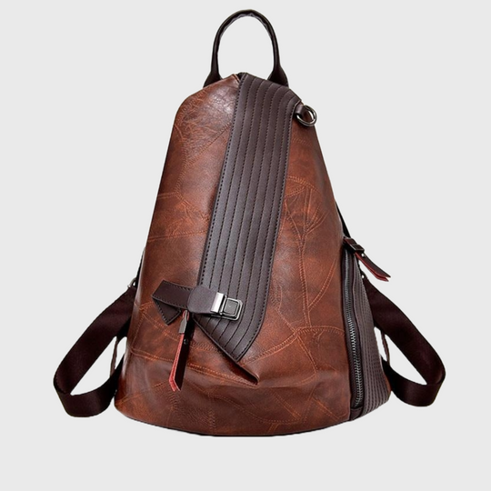 Large side zipper genuine leather backpack in multiple colors