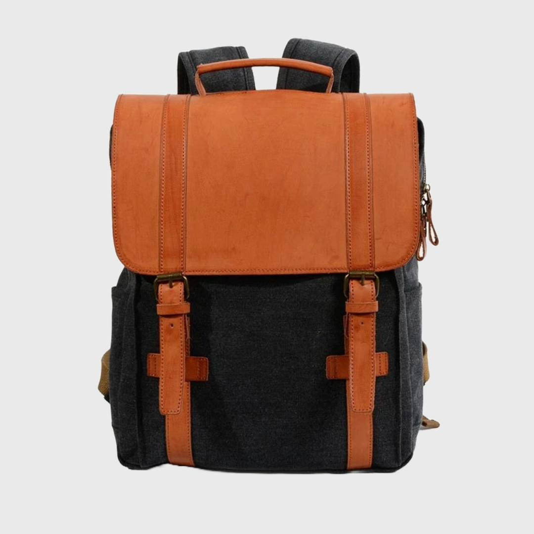 Multi-functional waterproof canvas leather backpack 20-35L