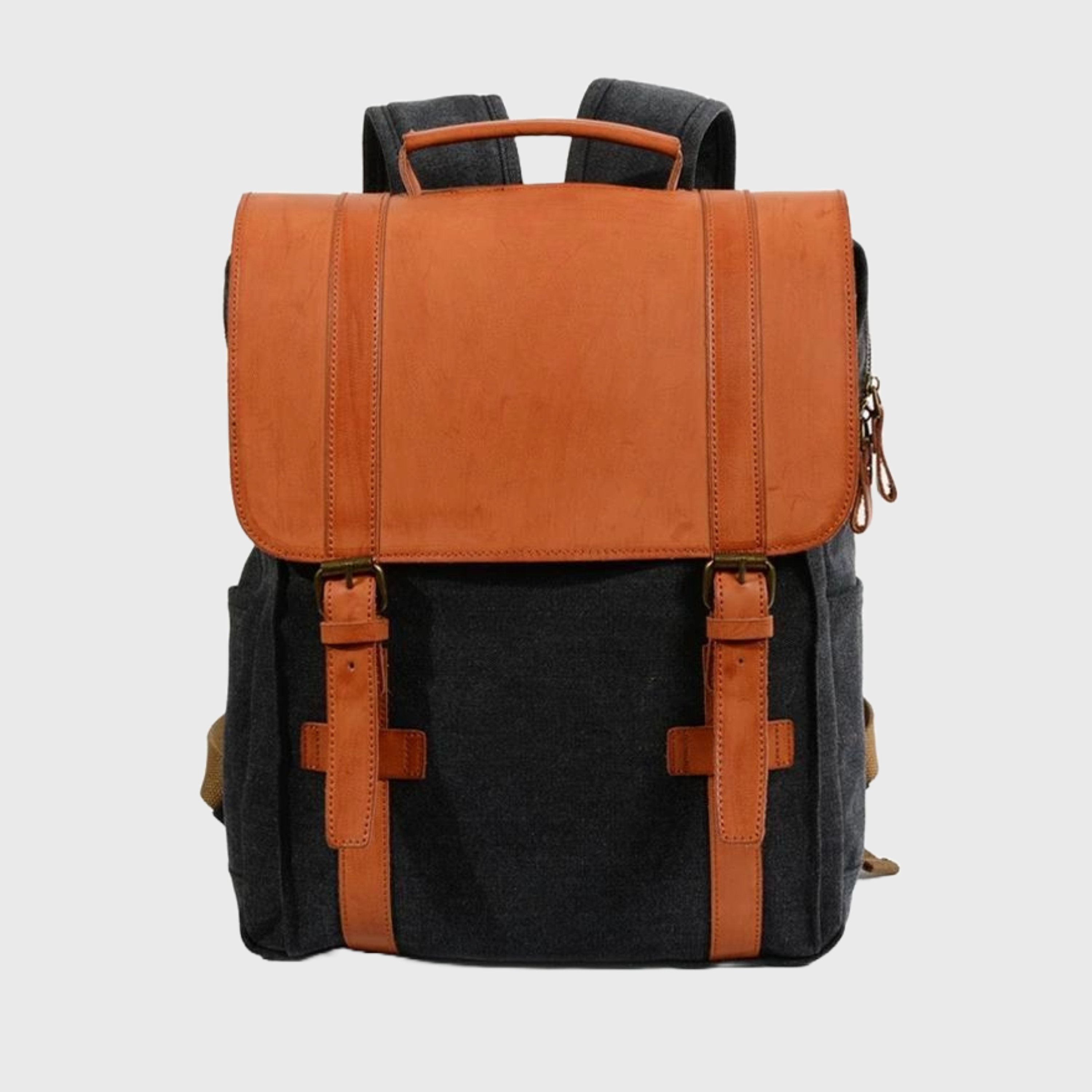 Multi-functional waterproof canvas leather backpack 20-35L