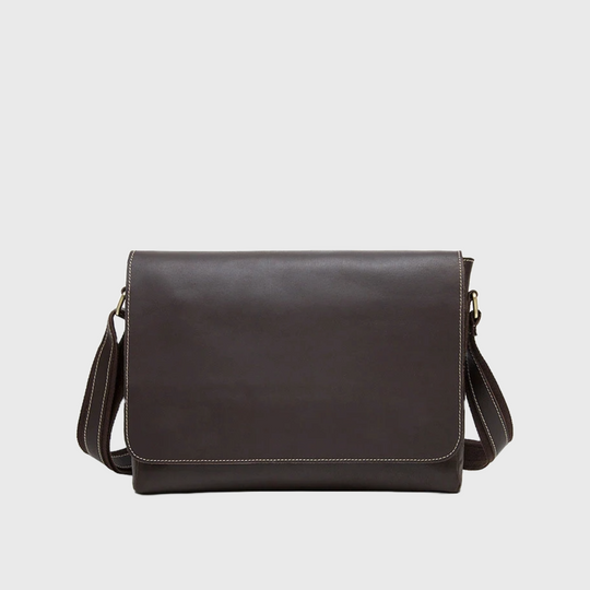 Men's leather messenger bag lawyer briefcase