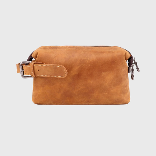 Exclusive Crazy Horse leather toiletry bag
