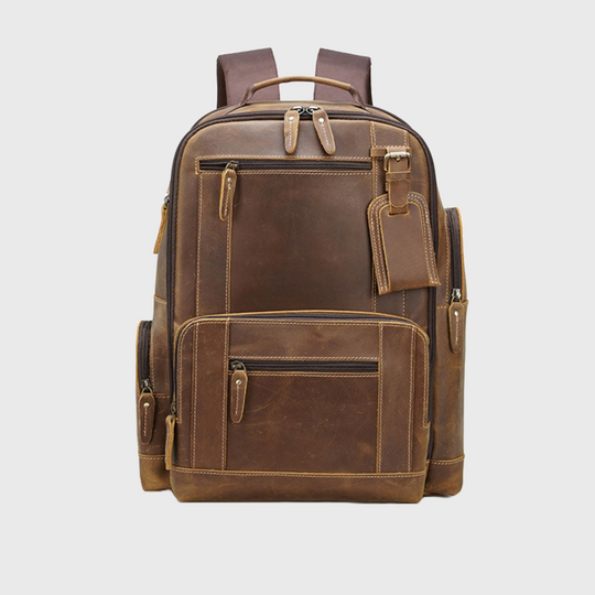 Handmade men's genuine leather handbag backpack