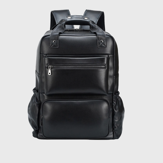 High-quality unique men's leather backpack