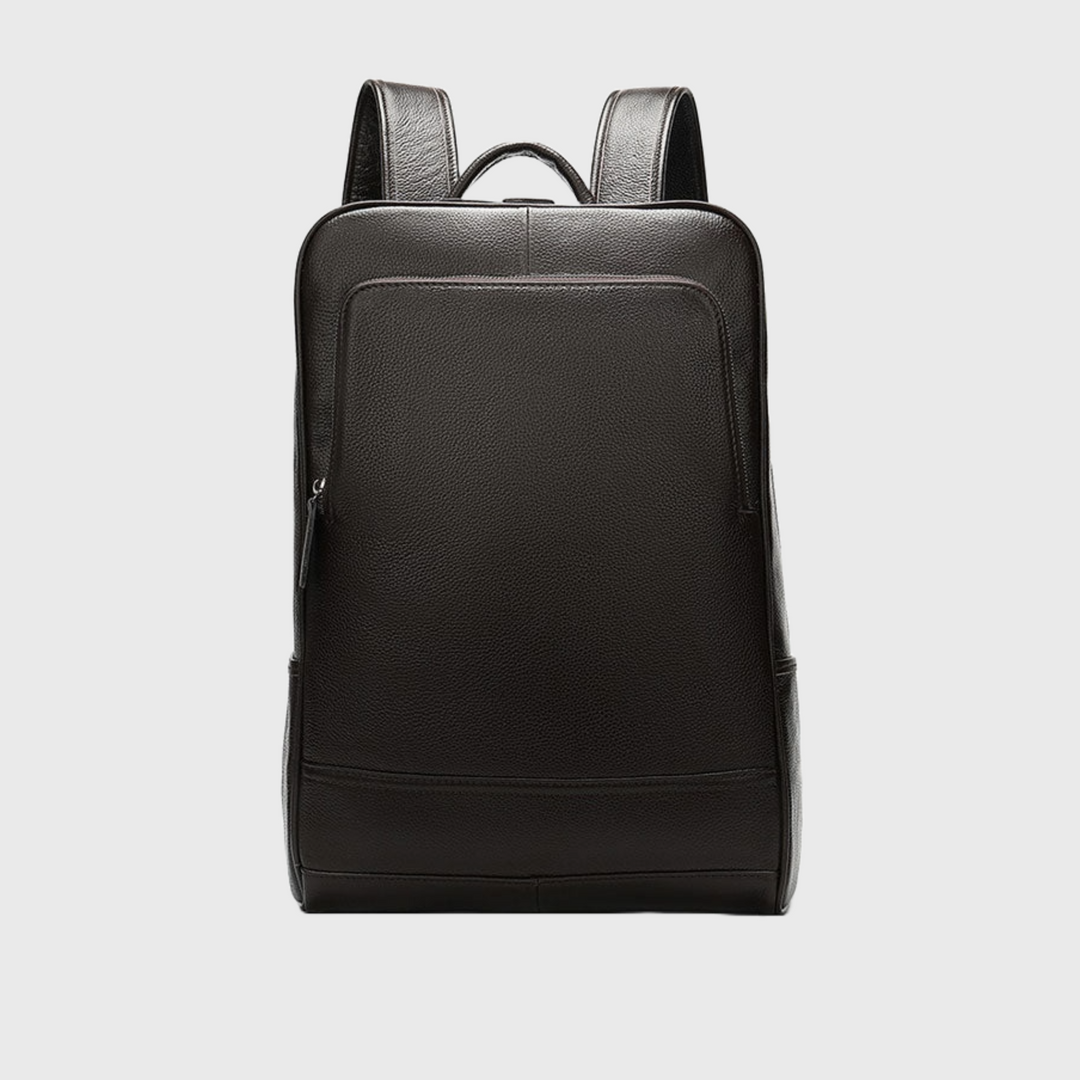Classic design men's business leather backpack