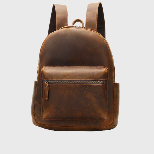 Vintage Crazy Horse leather backpack for men
