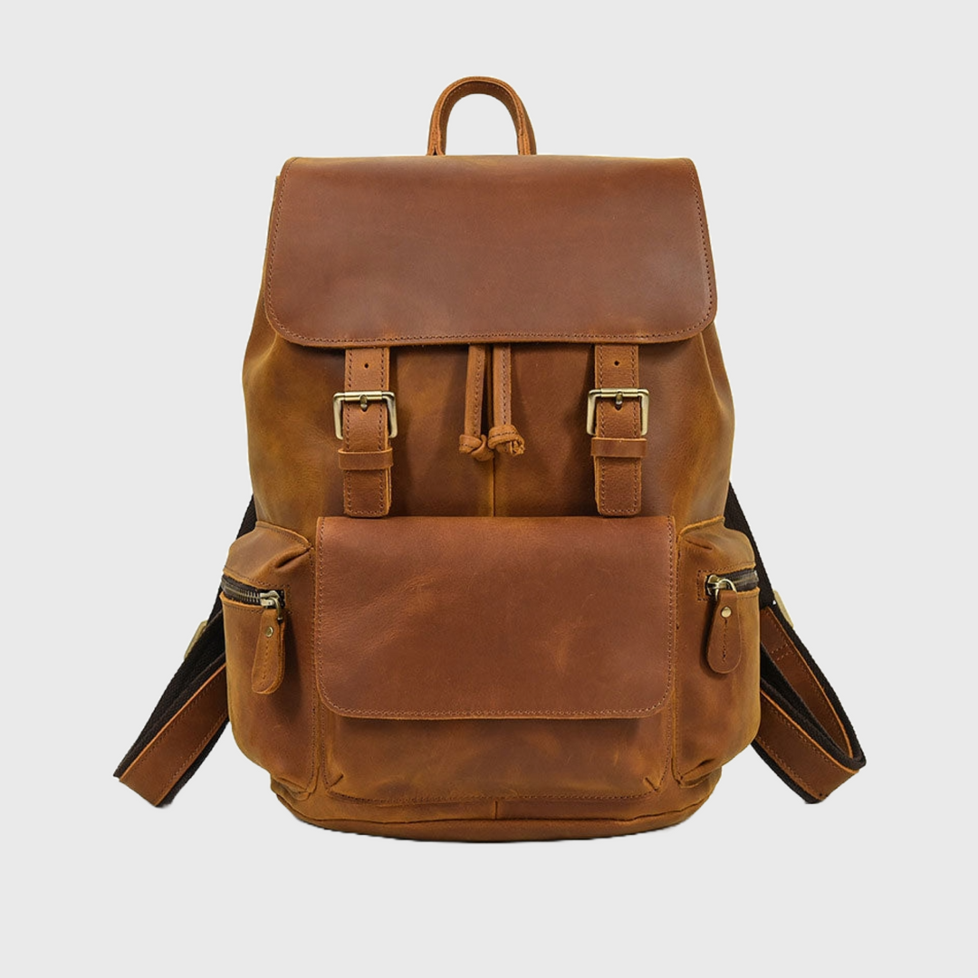 Genuine leather backpack for men, vintage handmade