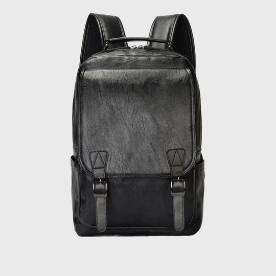 Designer classic black leather backpack