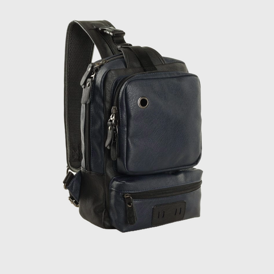 Designer urban leather crossbody backpack