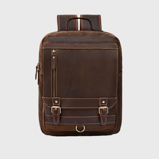 Retro vintage leather backpack for men and women