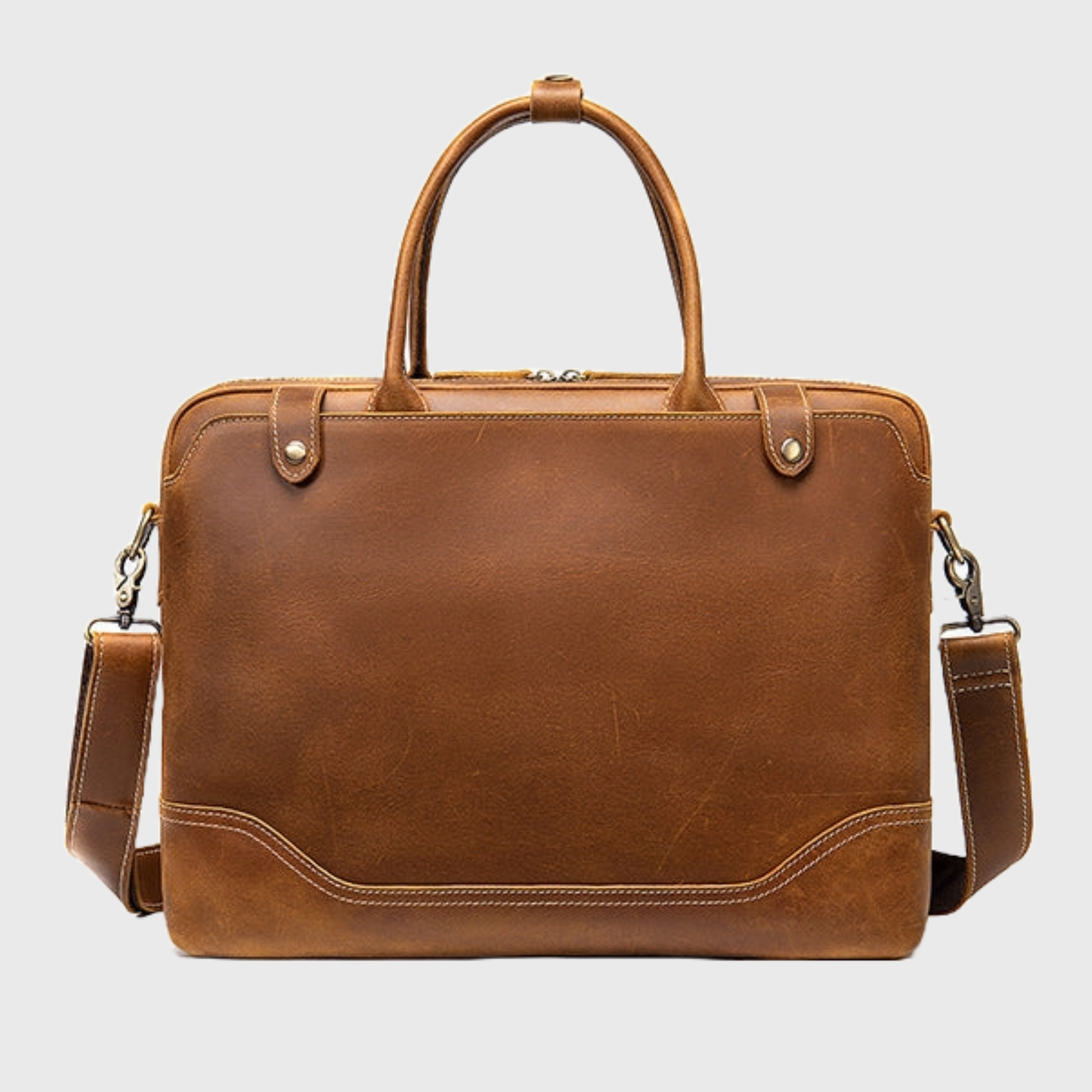Vintage Crazy Horse genuine leather briefcase