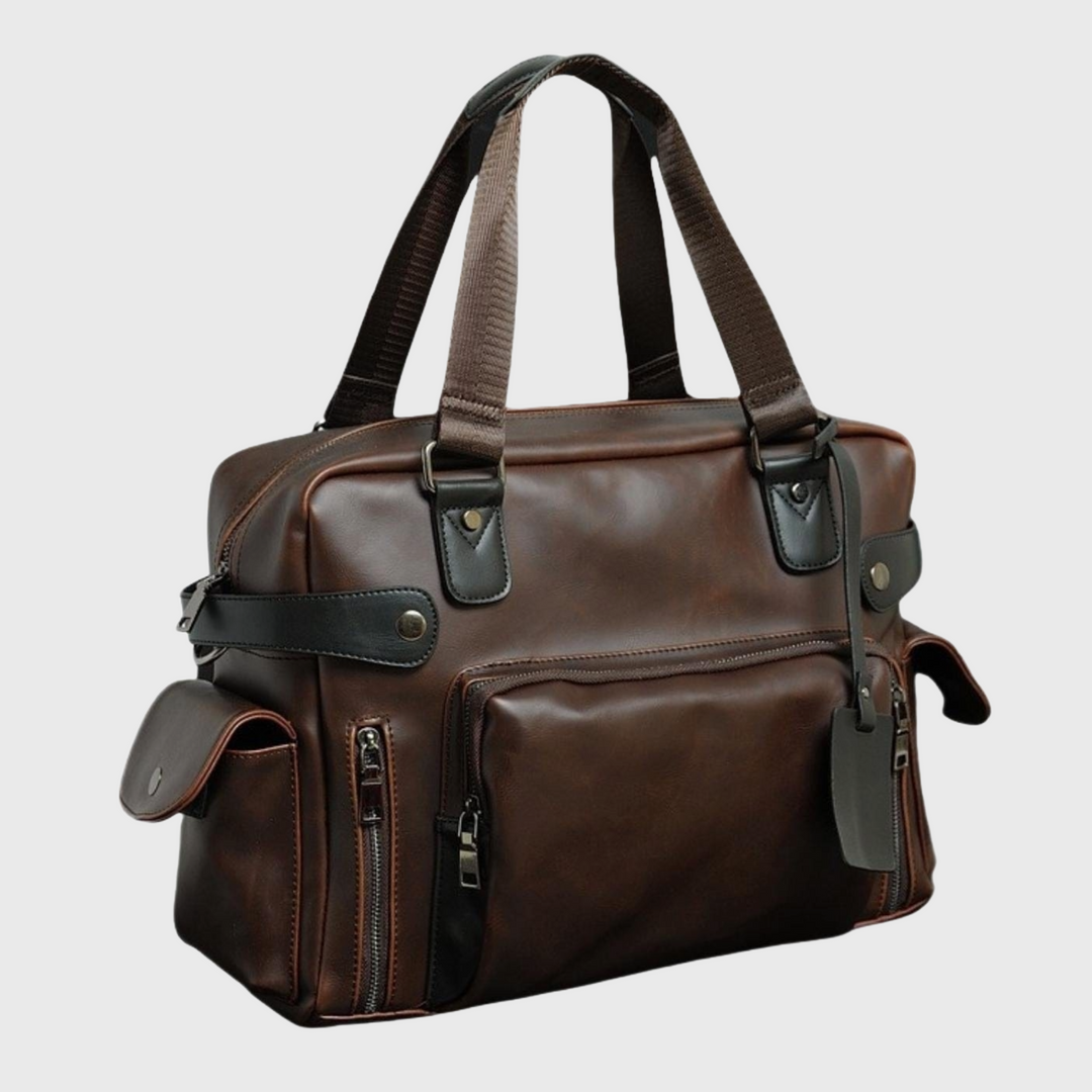 Brown stylish vegan laptop bag for men