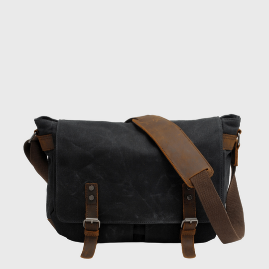 Canvas and leather camera bag for photography enthusiasts