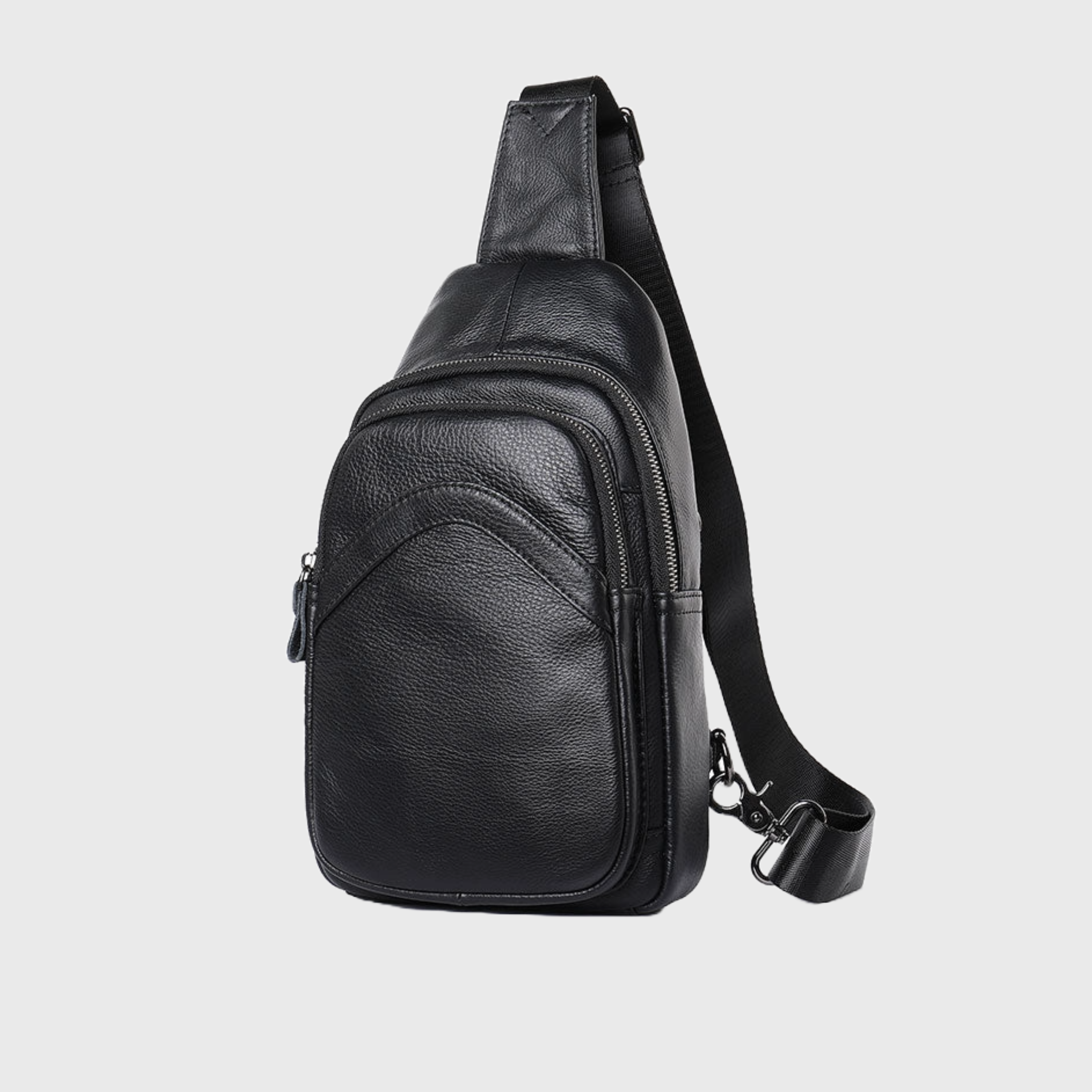 Refined leather chest bag for men
