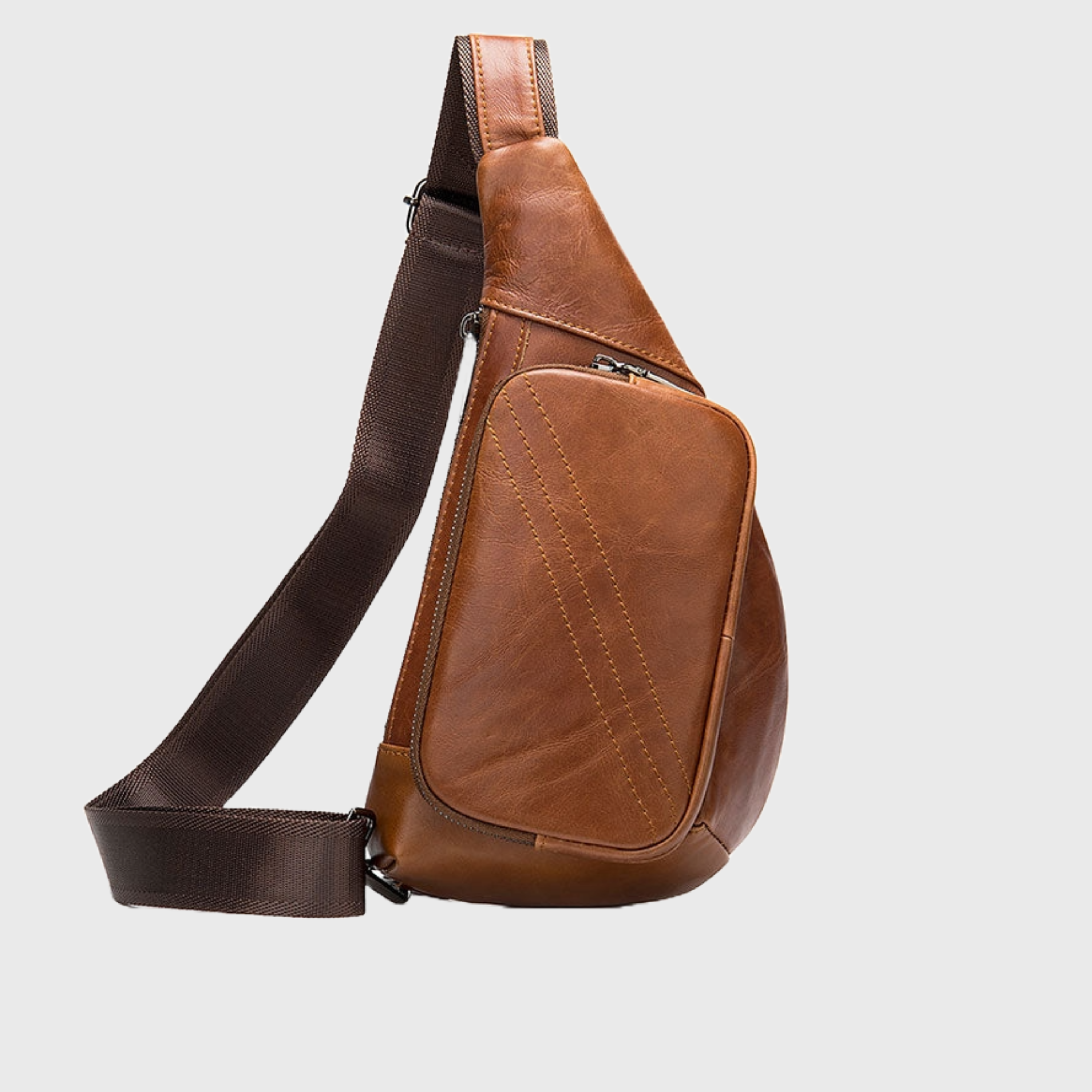 Genuine leather men's chest bag