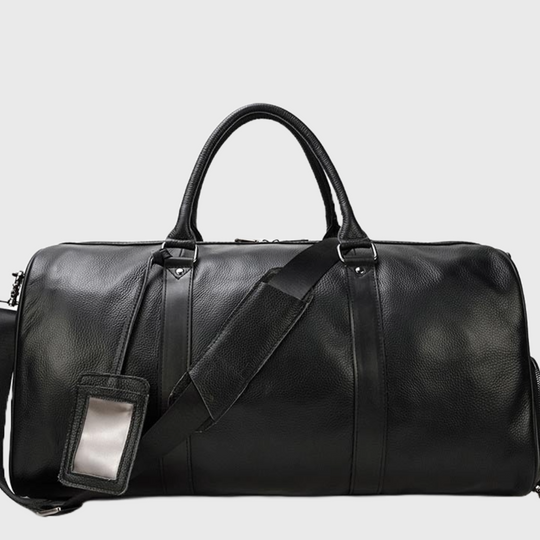 Men's leather weekender bag