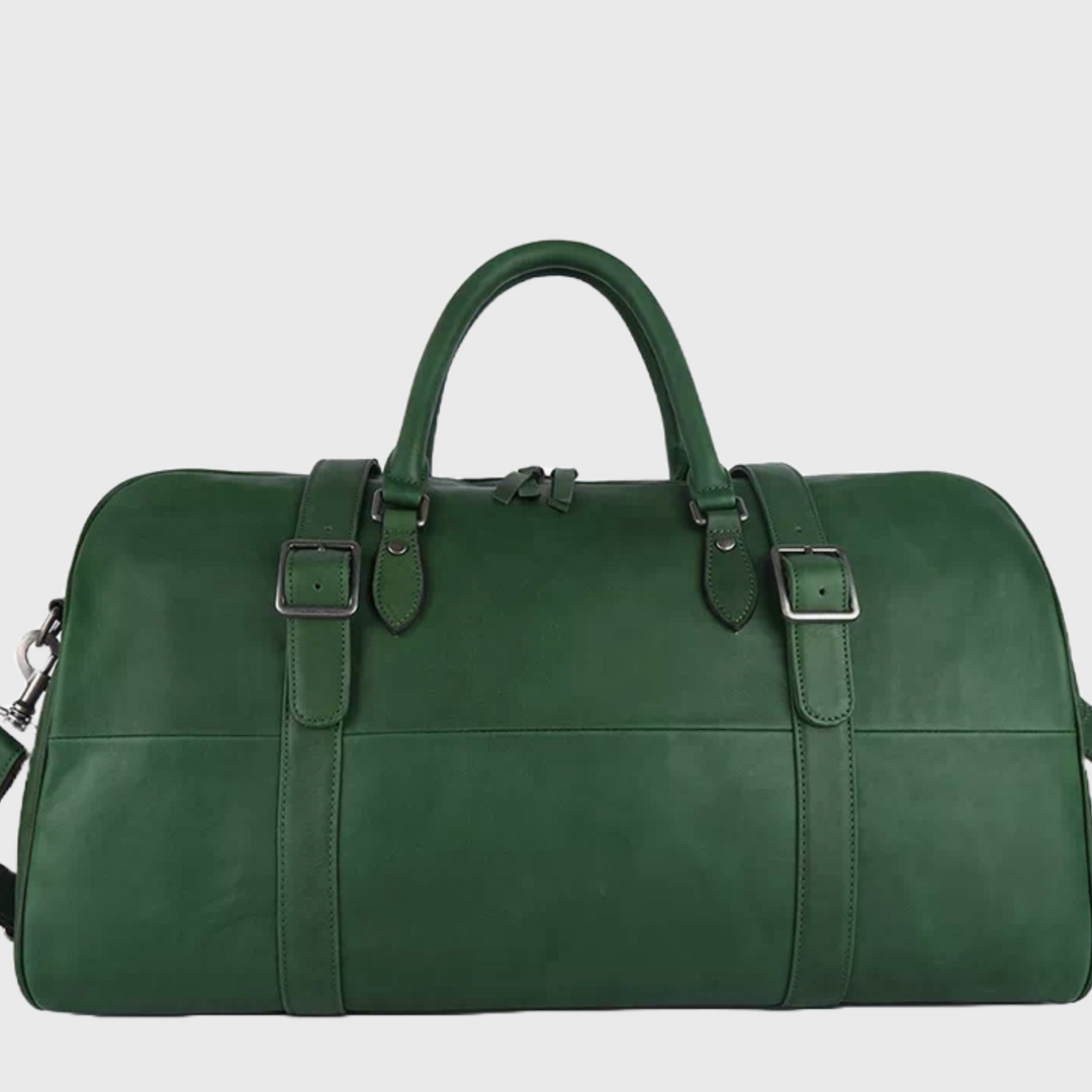 Exclusive vegetable-tanned leather duffle bag